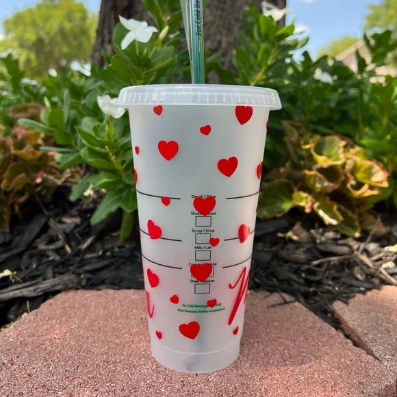 Hello kitty red hearts and personalized name Starbucks reusable venti cold cup - Picture 5 of 5